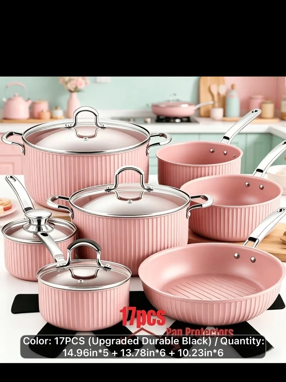 Durable Black Pan Protectors - 17 PCS